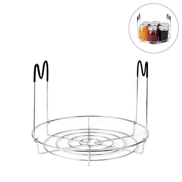 Feileng Steamer Rack Trivet with Handles, Stainless Steel Canned Food Storage Rack Heat Resistant Canning Jar Rack Lifter Pressure Cooker Trivet Wire Steam Rack