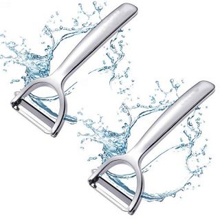 Fruit Peeler 2pcs Y-Shaped Stainless Steel Vegetable Peeler for Apple, Kiwi, Pear, Carrot, Potato (Silver)