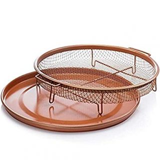 Gotham Steel Round Copper Air Fry Crisper Tray