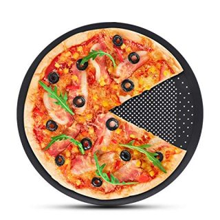 Perforated Pizza Crisper, Segarty 12 inch Pizza Plate for Oven, Thickened Steel Round Pizza Pan with Holes, Professional Pizza Sheet Baking Tray Bakeware for Home Restaurant Kitchen