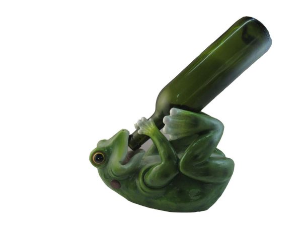 DWK "Frog Grog" Wine Holder Kitchen Accessory | Table Top Wine Rack | Wine Bottle Holder | Wine Accessories for a Wine Bar | Kitchen Table Wine Rack -10.5"