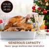 Roasting Pan, E-far 15.2 Inch Stainless steel Turkey Roaster - Image 7