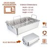 Roasting Pan, E-far 15.2 Inch Stainless steel Turkey Roaster - Image 2