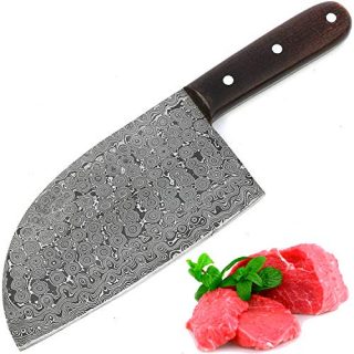 Handmade Damascus Steel Cleaver Chopper Knife Rain