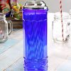 HOME-X Cobalt Blue Glass Straw Dispenser, Straw Holder - Image 9
