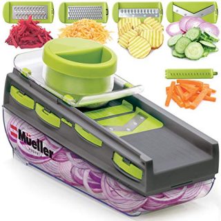 Mueller Mandoline Slicer, Premium Quality V-Pro Five Blade Adjustable Vegetable Slicer, Cutter, Shredder, Veggie Slicers for Fruits and Vegetables
