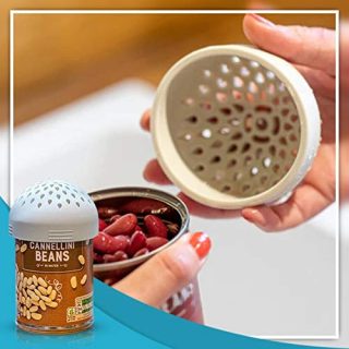Multi-use Mini Colander, Micro Kitchen Colander Food Mesh Colander, Portable Mini Can Drainer, for Drain Chickpeas, Kidney Beans and Tinned Fruit - Quick Draining, Strain and Contain Food (1pcs,White)