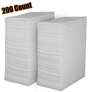 Linen Feel Disposable Guest Towels - Cloth Like White Paper Hand Napkins 200 Pack - Highly Absorbent, Soft Fancy Guest Hand Towels for Bathroom, Parties, Dinner, Cocktails, Kitchen, Weddings & Events