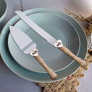 senover MR MRS Wedding Cake Knife and Server Set Pizza Pie Cake Knife Cutter Serveing for Wedding Gift,Engagement Gift,Bridal Shower Gift, Anniversary Gift