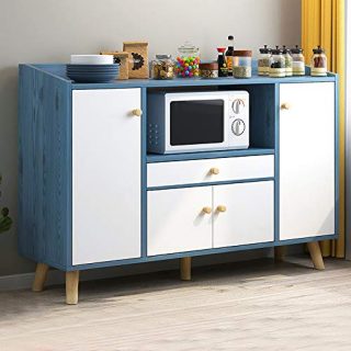 Menaka-US Modern Kitchen Storage Cabinet Sideboard Cupboard and Buffet Table Wooden with Door and Drawers Microwave Shelf for Dining Room Living Room Entryway