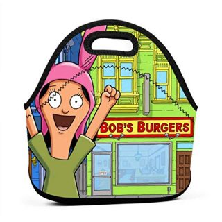 Mom Dad Funny Thermal Reusable Washable Fruit Tote, Portable Picnic Snack Bag, Bob's Burgers Louise Belcher Lunchbox for Preschool Office Outdoors