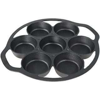 Sunnydaze Pre-Seasoned Black Cast Iron Popover, Cupcake, Drop Biscuit, Muffin and Mini Cake Pan - Heavy Duty Indoor or Outdoor Camping Cookware and Bakeware