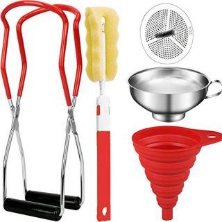 Canning Set, Canning Jar Lifter with Grip Handle Stainless Steel Canning Wide Funnel，For Kitchen
