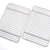 Checkered Chef Cooling Racks For Baking - Quarter Size - Stainless Steel Cooling Rack/Baking Rack Set of 2 - Oven Safe Wire Racks Fit Quarter Sheet Pan - Small Grid Perfect To Cool and Bake