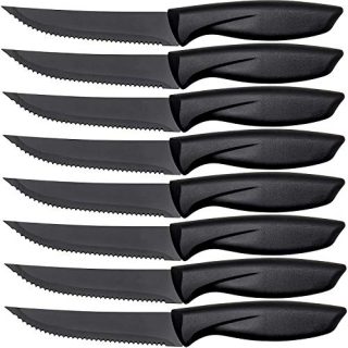 Lux Decor Kitchen Steak Knives Set of 8 - Dinner Knife Set - Kitchen Knives - Steak Knife Set - Stainless Steel Serrated Knife - Chef Knife Set