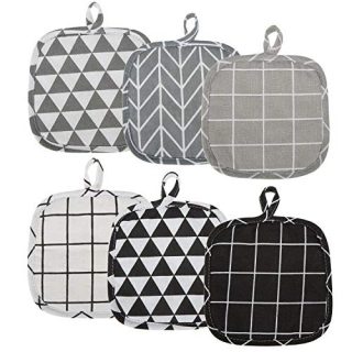 6 Pieces Cotton Pot Holders Machine Washable