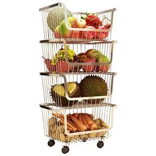 Storage Organizer Rack Stackable Fruit Vegetable Basket