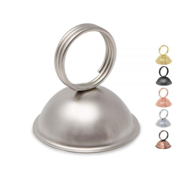 Gray Bunny Place Card Holder, 12 Pack, Satin Nickel, Table Card Holder Tabletop Menu Holder Silver Harp-Clip Table Number Recipe Holder Reserved Card Holder, for Restaurants, Wedding Banquets
