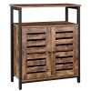 VASAGLE LOWELL Standing Cabinet, Storage Cabinet, Accent Side Cabinet with Shelf, Cupboard with Louvered Doors, Multifunctional in Living Room, Bedroom, Hallway, Rustic Brown ULSC76BX