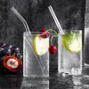 ALINK Glass Smoothie Straws, 10" x 10 mm Long Reusable Clear Drinking Straws - Image 7