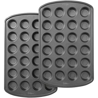 Wilton Perfect Results Premium Non-Stick 24-Cup Mini Muffin and Cupcake Pan, Set of 2