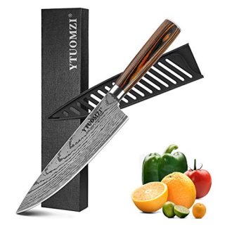 Chef Knife, 8 Inch Chef's Knife, German High Carbon Stainless Steel Knife with Wooden Ergonomic Handle, Professional Sharp Kitchen Knife