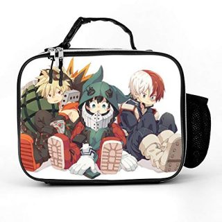 My Hero Academia Spacious Insulated Lunch Tote, Reusable Thermal Lunch Bag Lunch Box, Carry Case Handbags Tote with Padded Liner for Adults Kids Work Outdoor Travel Picnic