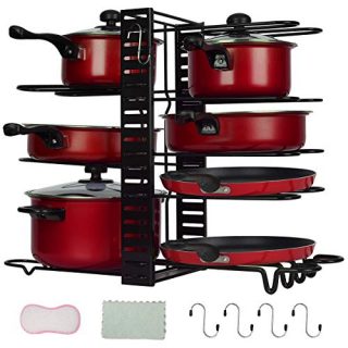 Pan Rack Organizers Pot Rack Duerer 8 Tiers Adjustable Height