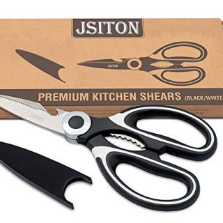 Ultra Sharp Premium Heavy Duty Kitchen Shears and Multi Purpose Scissors(Black/White)