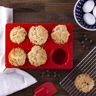 Mrs. Anderson’s Baking 43629 6-Cup Jumbo Muffin Pan, Non-Stick European-Grade Silicone