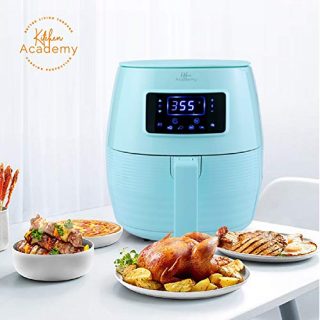 Kitchen Academy Air Fryer (50 Recipes), 5.5 Qt Electric Hot Air Fryers XL Oven Oilless Cooker, 7 Cooking Preset, LED Digital Touchscreen,Nonstick Basket,ETL/FDA Listed,1400W, Aqua