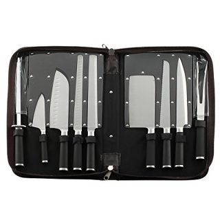 HQY Professional Knives, Premium Stainless Steel 9 Piece Chefs Knife Set in Case