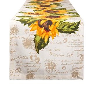 DII Cotton Table Runner for Dinner Parties, Weddings & Everyday Use, 14x72, Rustic Sunflowers