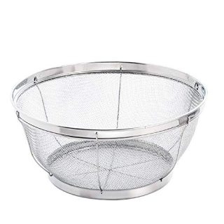 Mesh Colander Strainer Basket,9.6Inch Stainless Steel Mesh Colander,Kitchen Food Mesh Colander for Pasta,Berry,Veggies,Fruits,Noodles,18/8 Stainless Steel