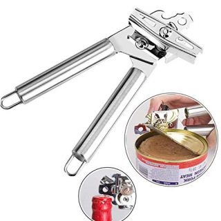 Can Opener Smooth edge Hand Held Manual Can Opener for Kitchen,Camping Travel Stainless Steel Food Safe Grade