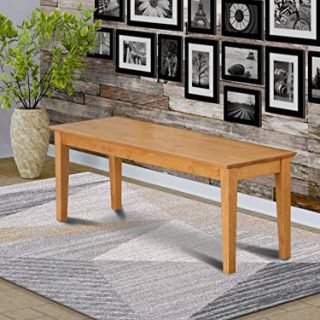 Capri bench with wood seat in Oak Finish