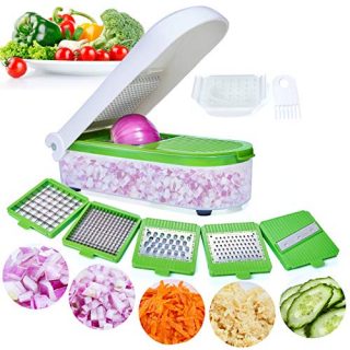 LHS Vegetable Chopper, Pro Onion Chopper Slicer Dicer Cutter - Cheese & Veggie Chopper - Food Chopper Dicer with 5 Blades