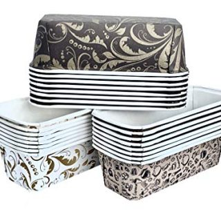 Paper Loaf Pan, Disposable Paper Baking Loft Mold 24ct, All Natural Recyclable, Microwave Oven Freezer Safe, Providing Beautiful Display For Baked Goods 6-1/4" x 2-1/8" x 2"