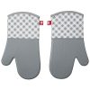 EJOY Non-Slip Silicone Kitchen Oven Mitts for Cooking, Baking, BBQ | Grey | Set of 2