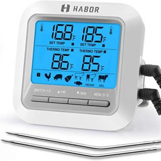 Habor CP063AH 063 Dual Probe BBQ Thermometer, White