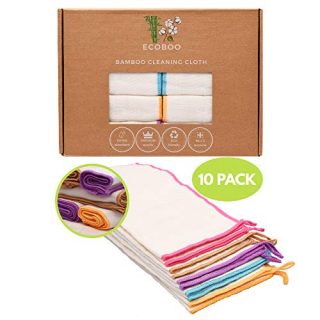 Reusable Bamboo Towels | Kitchen Unpaper Towel | Eco-Friendly Paper Towel Alternative | Organic Wipes | Unbleached Cleaning Cloth | Washable Napkins | Thick&Strong Kitchen Roll