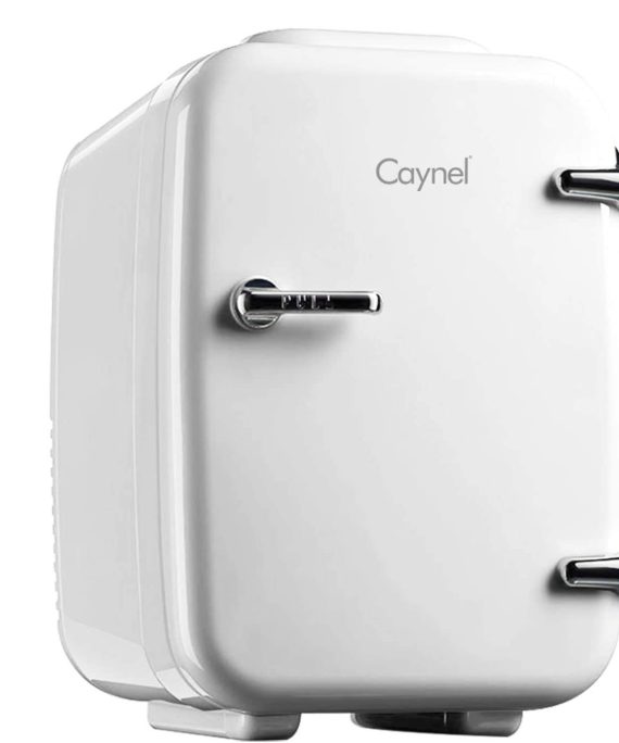 CAYNEL Mini Fridge Cooler and Warmer, (4Liter / 6Can) Portable Compact Personal Fridge, AC/DC Thermoelectric System, 100% Freon-Free Eco Friendly for Home, Office and Car