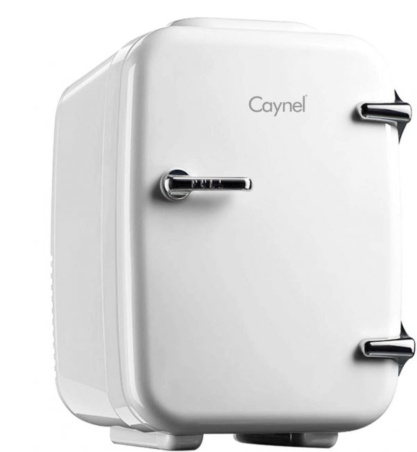 CAYNEL Mini Fridge Cooler and Warmer, (4Liter / 6Can) Portable Compact Personal Fridge, AC/DC Thermoelectric System, 100% Freon-Free Eco Friendly for Home, Office and Car