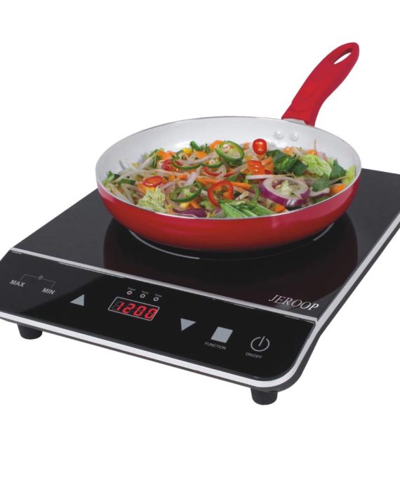 Portable Induction Cooktop, Jeroop 1800-Watt Induction Cooker with Sensor Touch,Safety Lock,Energy Efficient Countertop Stove Single Burner, Timer Control, 10 Temperature and 9 Power Level Settings