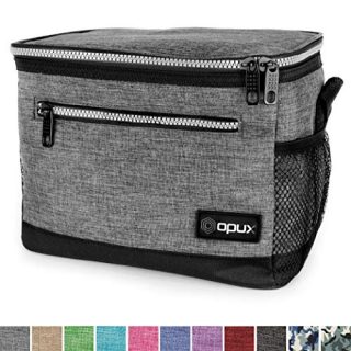 OPUX Premium Lunch Box, Insulated Lunch Bag for Men Women Adult | Durable School Lunch Pail for Boys, Girls, Kids | Soft Leakproof Medium Lunch Cooler Tote for Work Office | Fits 8 Cans (Heather Grey)