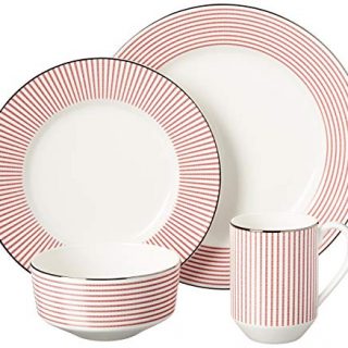 KATE SPADE Red Laurel Street 4-Piece Place Setting, 5.75 LB