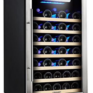 Kalamera 4.2 Cu.ft 50 Bottle Compressor Wine Refrigerator Single Zone with Touch Control, Stainless Steel Door and Handle (KRC-52SZF)