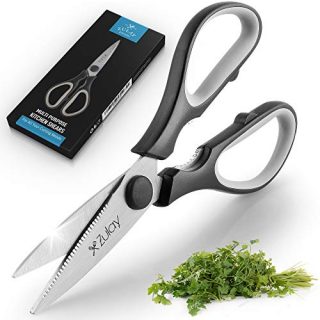 Ultra Sharp Multi-Purpose Kitchen Scissors, Premium Kitchen Shears Heavy Duty Stainless Steel Blades with Soft Grip Handles for Meat, Fish & Vegetables, Poultry Shears & Heavy Duty Scissors - by Zulay