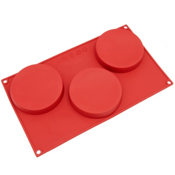 Silicone Molds [Coaster, 3 Cup] Cupcake Baking Pan - Free Paper Muffin Cups - Non Stick, BPA Free, 100% Silicon & Dishwasher Safe Silicon Bakeware Tin - Kitchen Rubber Tray, Resin & Soap Molds