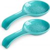 DOWAN Spoon Rest for Kitchen, 2 Packs Ceramic Farmhouse Spoon Holder for kitchen, Owl Spoon Rest for Stove Top Kitchen Counter, 9.5 Inches Ladle Rest Turquoise Kitchen Decor and Accessories